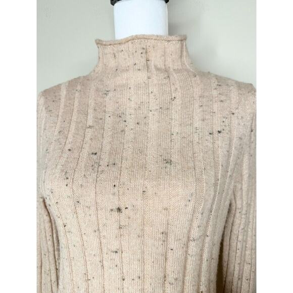 Madewell Donegal Evercrest Mock Turtleneck Sweater in Coziest Yarn Small Pink - Picture 4 of 8